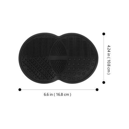 Makeup Brush Cleaner Makeup Tool Cleaner Pad Cleaner Mat for Makeup Tools Makeup Tool Cleaning Pad Cleaner Mat for Makeup Brush Make up Cleaning Bowl, 16.80X10.80X0.80CM, Black