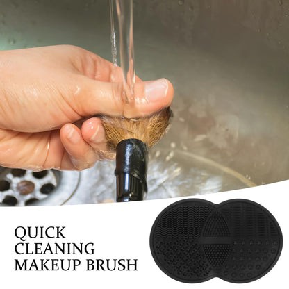 Makeup Brush Cleaner Makeup Tool Cleaner Pad Cleaner Mat for Makeup Tools Makeup Tool Cleaning Pad Cleaner Mat for Makeup Brush Make up Cleaning Bowl, 16.80X10.80X0.80CM, Black