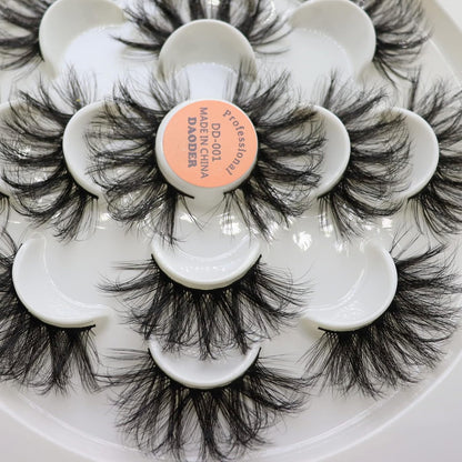 False Eyelashes 25Mm Lashes Wispy Long 8D Mink Lashes Dramatic Volume Fluff Eye Lashes Pack for Women 7Pairs Soft Reusable Fake Eyelashes